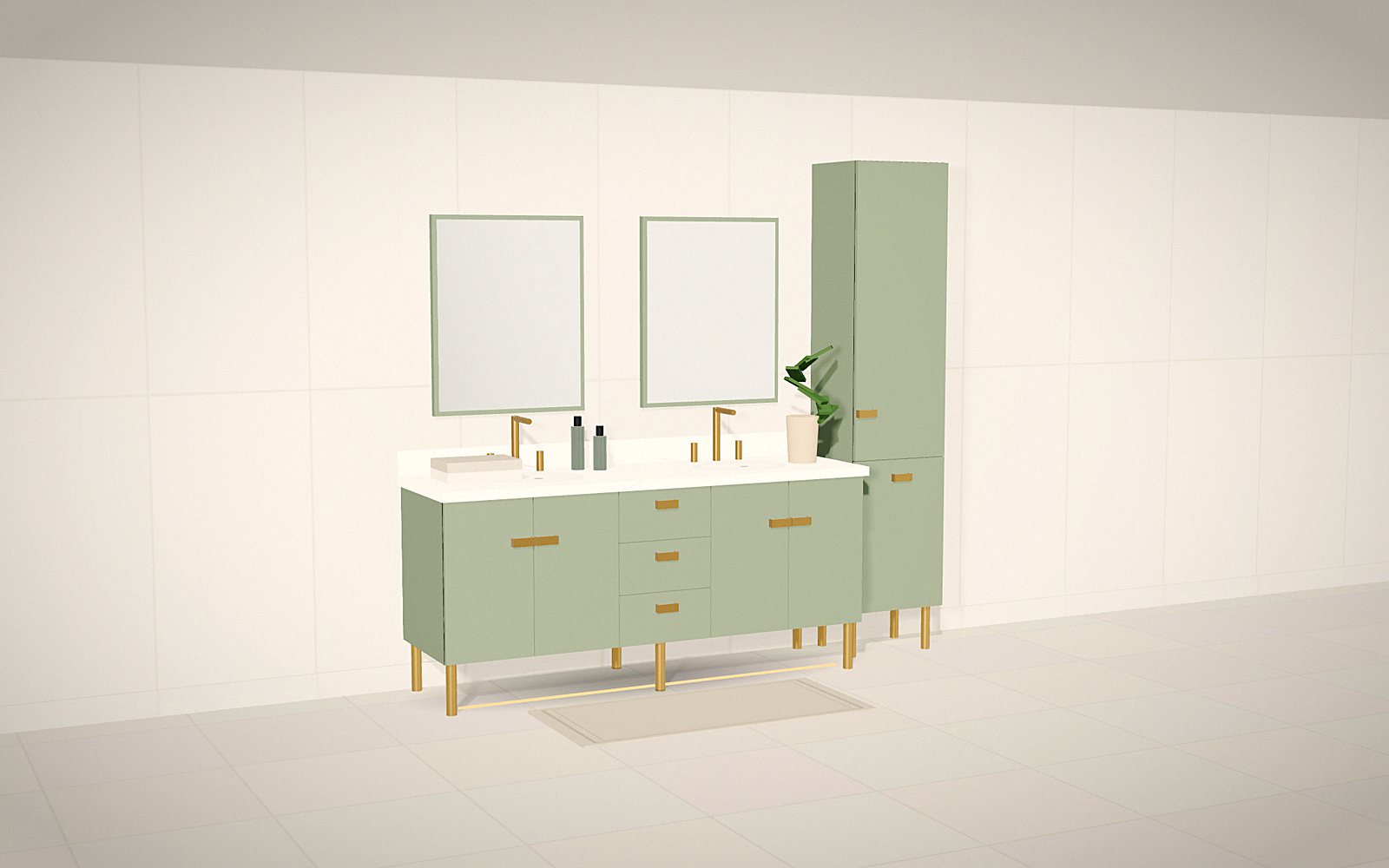 Agave shaker: 3D rendering of a Vanity Worx design